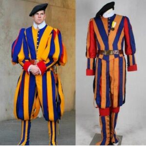 Colorful Striped Renaissance Costume Swiss Guard
